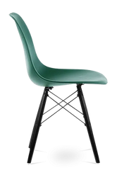 Distinct Classic Mid-Century Dining Office Emerald Green Chair with choice of braced Wooden Legs-Distinct Designs (London) Ltd