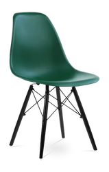 Distinct Classic Mid-Century Dining Office Emerald Green Chair with choice of braced Wooden Legs-Distinct Designs (London) Ltd