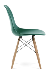 Distinct Classic Mid-Century Dining Office Emerald Green Chair with choice of braced Wooden Legs-Distinct Designs (London) Ltd
