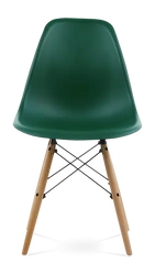 Distinct Classic Mid-Century Dining Office Emerald Green Chair with choice of braced Wooden Legs-Natural Beach-Distinct Designs (London) Ltd