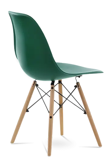 Distinct Classic Mid-Century Dining Office Emerald Green Chair with choice of braced Wooden Legs-Distinct Designs (London) Ltd