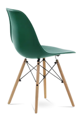 Distinct Classic Mid-Century Dining Office Emerald Green Chair with choice of braced Wooden Legs-Distinct Designs (London) Ltd
