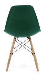 Distinct Classic Mid-Century Dining Office Emerald Green Chair with choice of braced Wooden Legs-Distinct Designs (London) Ltd