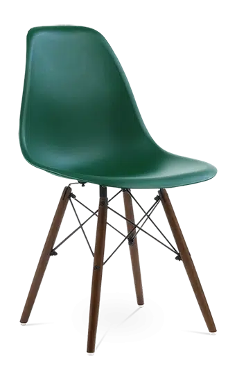 Distinct Classic Mid-Century Dining Office Emerald Green Chair with choice of braced Wooden Legs-Distinct Designs (London) Ltd