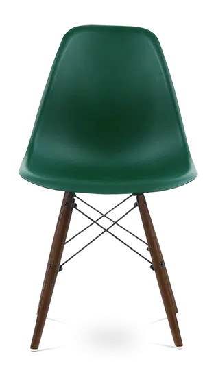 Distinct Classic Mid-Century Dining Office Emerald Green Chair with choice of braced Wooden Legs-Walnut-Distinct Designs (London) Ltd