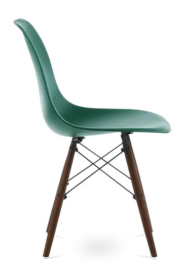 Distinct Classic Mid-Century Dining Office Emerald Green Chair with choice of braced Wooden Legs-Distinct Designs (London) Ltd