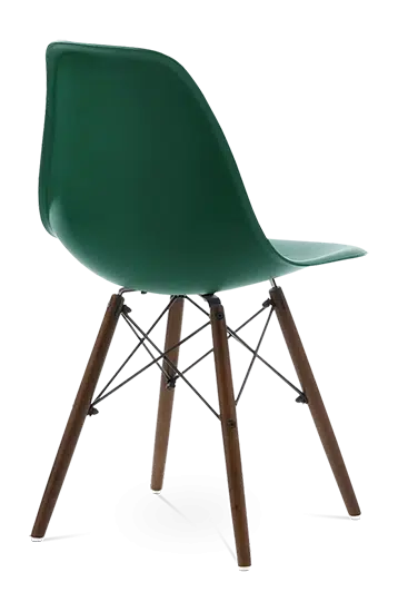 Distinct Classic Mid-Century Dining Office Emerald Green Chair with choice of braced Wooden Legs-Distinct Designs (London) Ltd