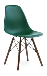 Distinct Classic Mid-Century Dining Office Emerald Green Chair with choice of braced Wooden Legs-Distinct Designs (London) Ltd