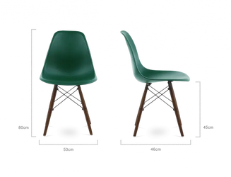 Distinct Classic Mid-Century Dining Office Emerald Green Chair with choice of braced Wooden Legs-Distinct Designs (London) Ltd