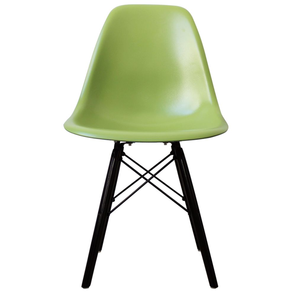 Distinct Classic Mid-Century Dining Office Forest Green Chair with choice of braced Wooden Legs-Black Wood-Distinct Designs (London) Ltd