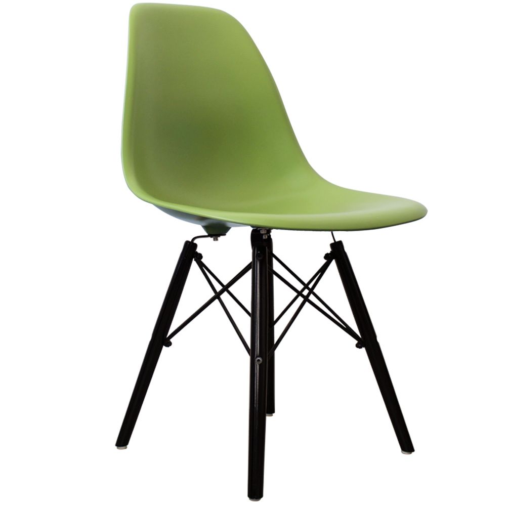 Distinct Classic Mid-Century Dining Office Forest Green Chair with choice of braced Wooden Legs-Distinct Designs (London) Ltd