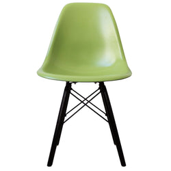 Distinct Classic Mid-Century Dining Office Forest Green Chair with choice of braced Wooden Legs-Black Wood-Distinct Designs (London) Ltd