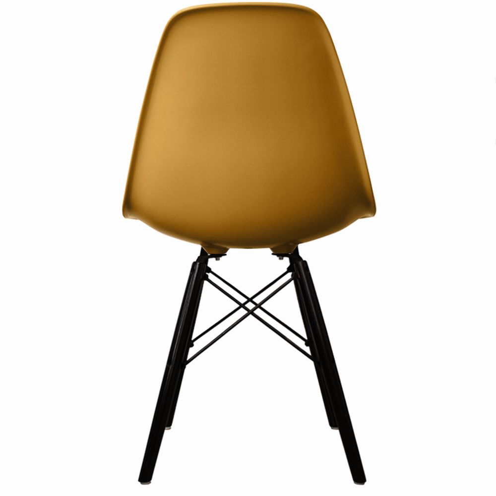 Distinct Classic Mid-Century Design Dining Office Gold Yellow Chair with choice of braced Wooden Leg-Distinct Designs (London) Ltd