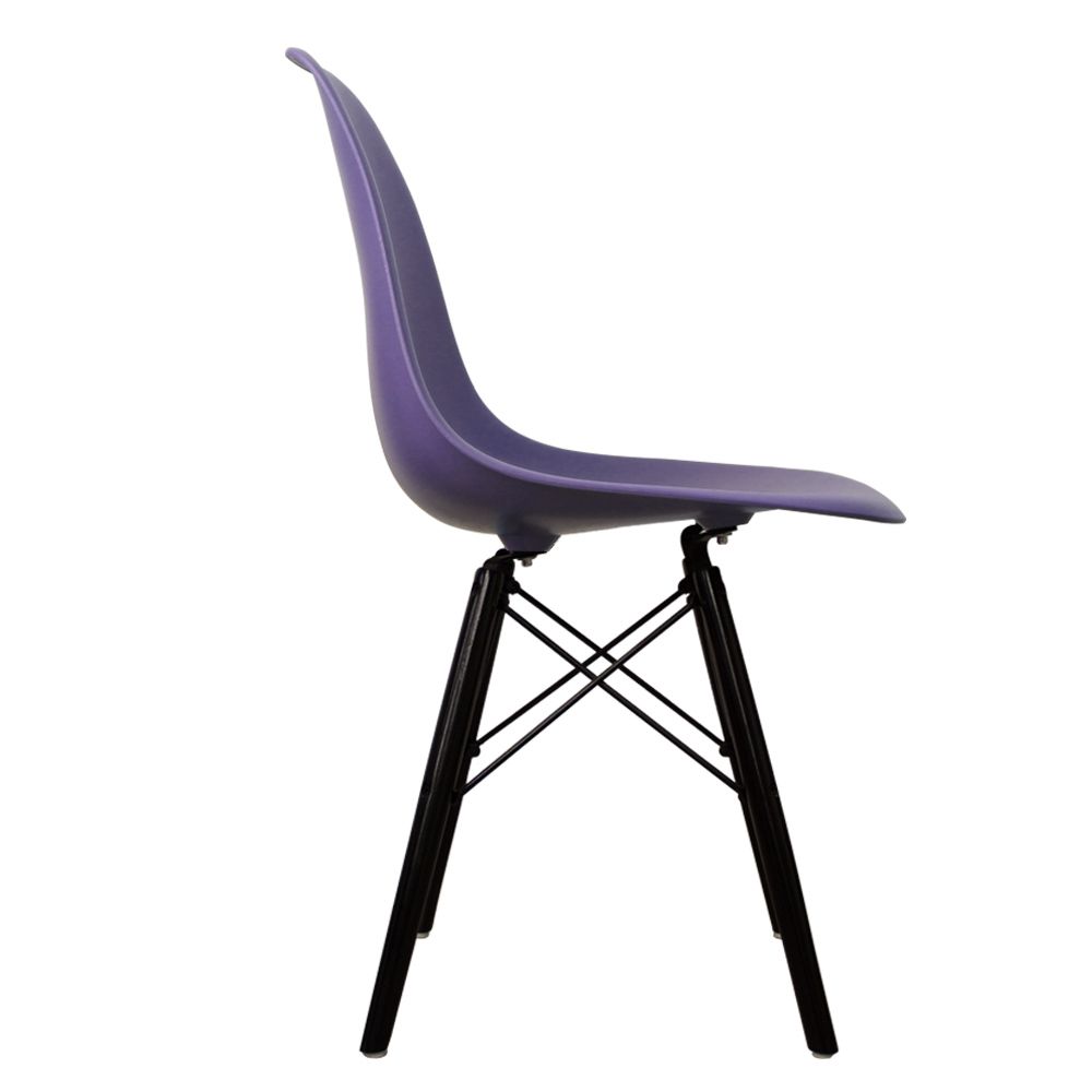 Distinct Classic Mid-Century Design Dining Office Iris Purple Chair with choice of braced Wooden Leg-Distinct Designs (London) Ltd