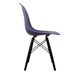 Distinct Classic Mid-Century Design Dining Office Iris Purple Chair with choice of braced Wooden Leg-Distinct Designs (London) Ltd