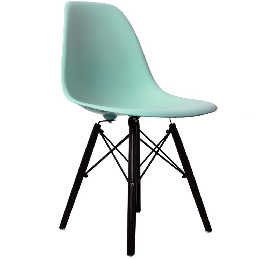 Distinct Classic Mid-Century Design Dining Office Light Aqua Chair with choice of braced Wooden Legs-Distinct Designs (London) Ltd