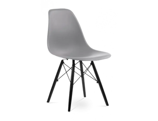 Distinct Classic Mid-Century Design Dining Office Light Grey Chair with choice of braced Wooden Legs-Distinct Designs (London) Ltd