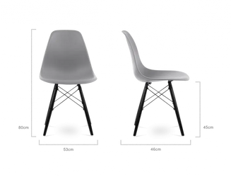 Distinct Classic Mid-Century Design Dining Office Light Grey Chair with choice of braced Wooden Legs-Distinct Designs (London) Ltd