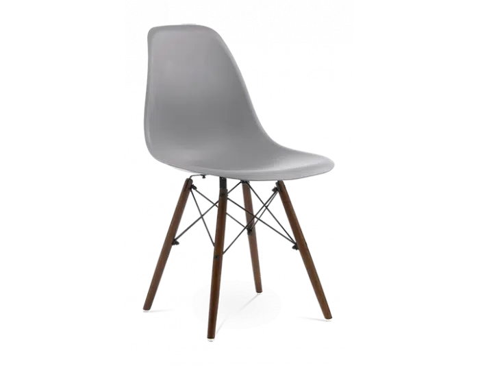 Distinct Classic Mid-Century Design Dining Office Light Grey Chair with choice of braced Wooden Legs-Distinct Designs (London) Ltd