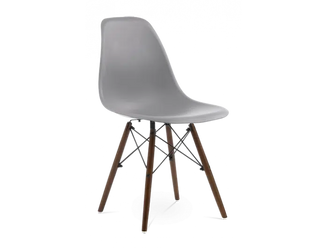 Distinct Classic Mid-Century Design Dining Office Light Grey Chair with choice of braced Wooden Legs-Distinct Designs (London) Ltd