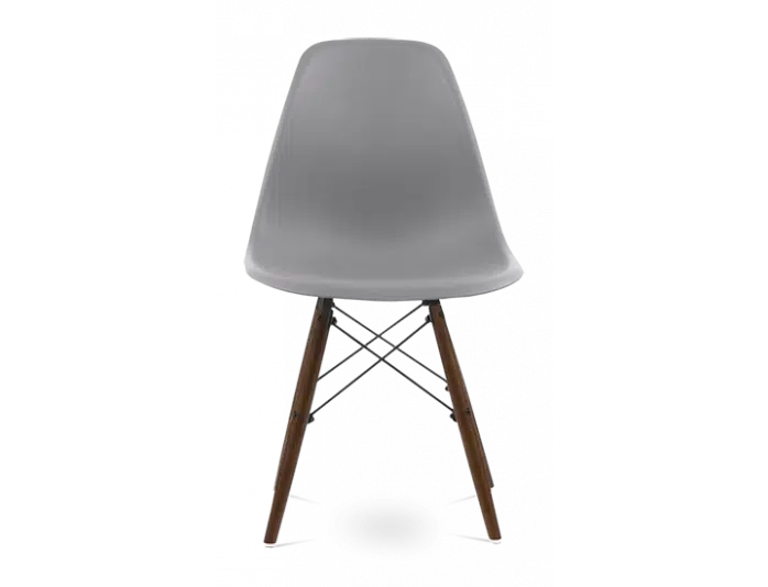 Distinct Classic Mid-Century Design Dining Office Light Grey Chair with choice of braced Wooden Legs-Walnut-Distinct Designs (London) Ltd