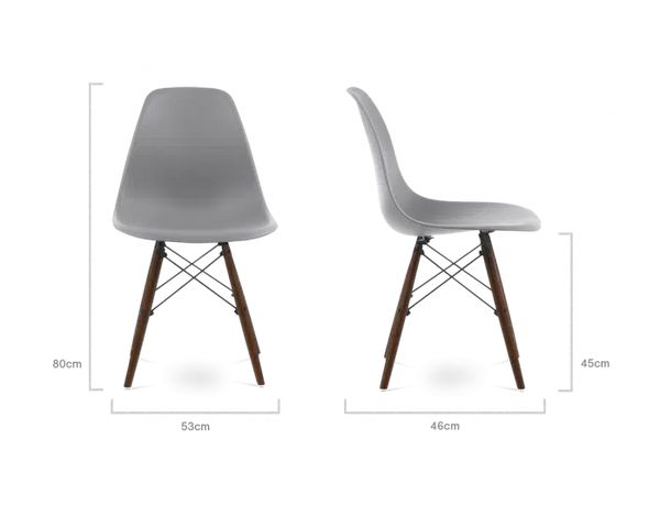 Distinct Classic Mid-Century Design Dining Office Light Grey Chair with choice of braced Wooden Legs-Distinct Designs (London) Ltd