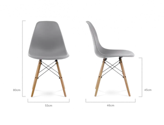 Distinct Classic Mid-Century Design Dining Office Light Grey Chair with choice of braced Wooden Legs-Distinct Designs (London) Ltd