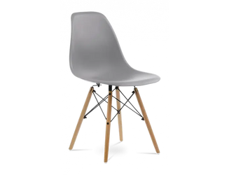Distinct Classic Mid-Century Design Dining Office Light Grey Chair with choice of braced Wooden Legs-Distinct Designs (London) Ltd