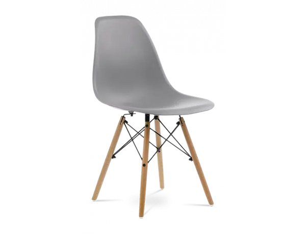 Distinct Classic Mid-Century Design Dining Office Light Grey Chair with choice of braced Wooden Legs-Distinct Designs (London) Ltd