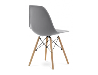 Distinct Classic Mid-Century Design Dining Office Light Grey Chair with choice of braced Wooden Legs-Distinct Designs (London) Ltd