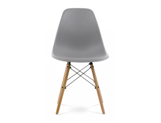 Distinct Classic Mid-Century Design Dining Office Light Grey Chair with choice of braced Wooden Legs-Natural Beach-Distinct Designs (London) Ltd