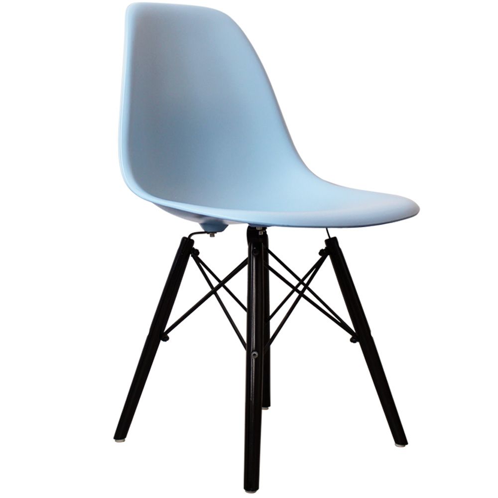 Distinct Classic Mid-Century Design Dining Office Sky Blue Chair with choice of braced Wooden Legs-Distinct Designs (London) Ltd
