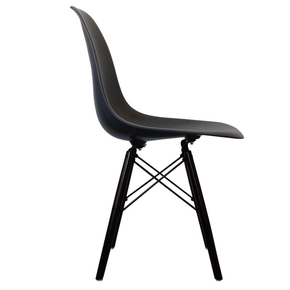 Distinct Classic Mid-Century Design Dining Office Slate Grey Chair with choice of braced Wooden Legs-Distinct Designs (London) Ltd