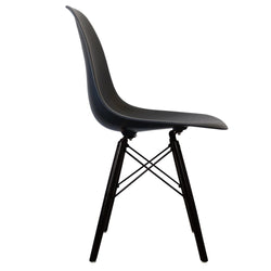 Distinct Classic Mid-Century Design Dining Office Slate Grey Chair with choice of braced Wooden Legs-Distinct Designs (London) Ltd