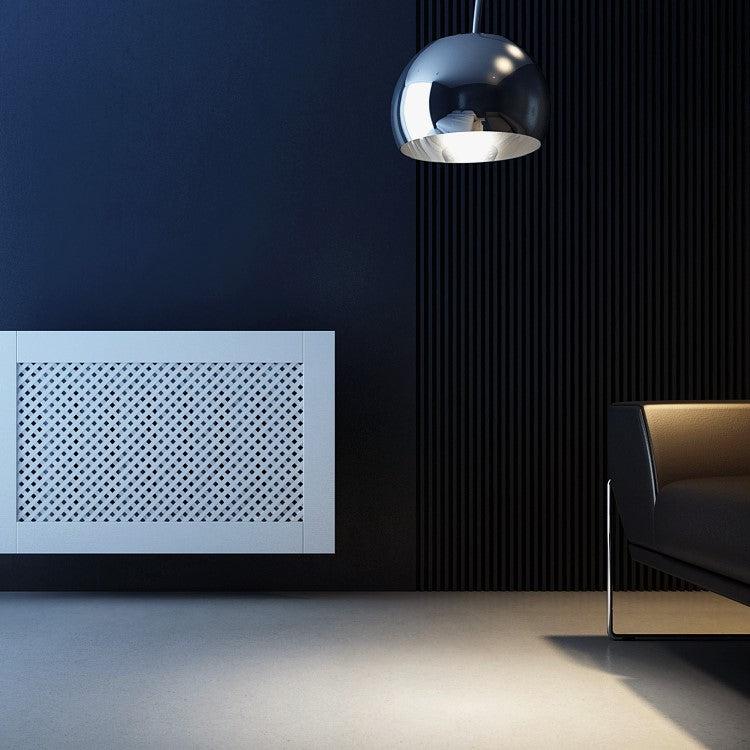 SALE White Framed Clip on Radiator Heater Covers with Classic decorative grille screening panel-Distinct Designs (London) Ltd