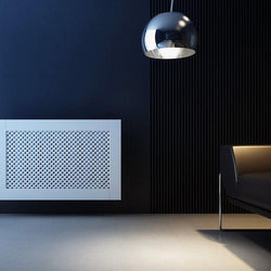 SALE White Framed Clip on Radiator Heater Covers with Classic decorative grille screening panel-Distinct Designs (London) Ltd