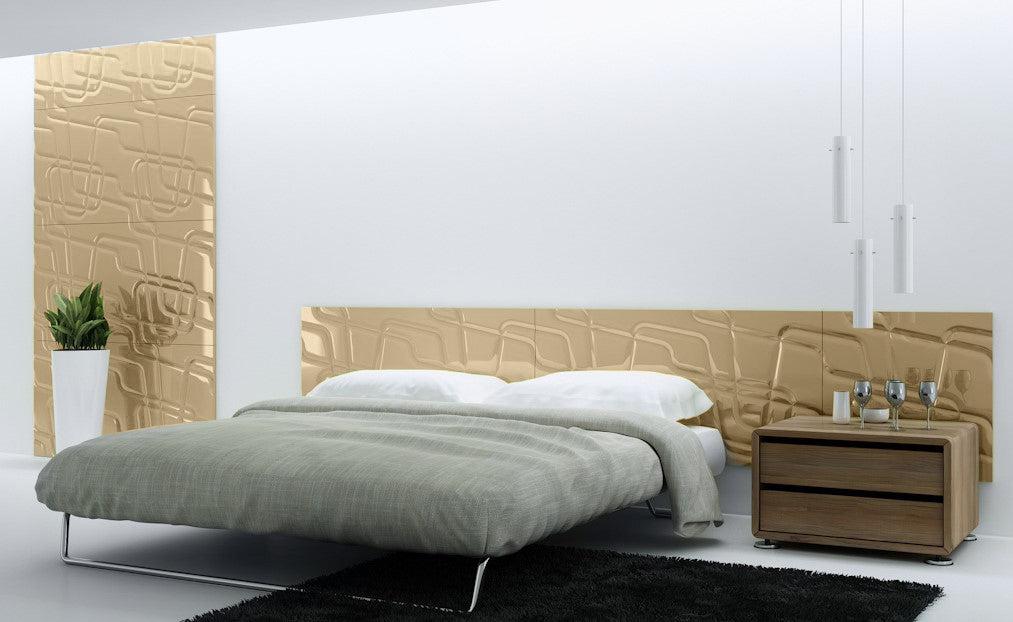 Decorative 3D Textured Feature Wall Panels in Gold Finish with Contemporary Intriguing MAZE Design-Distinct Designs (London) Ltd