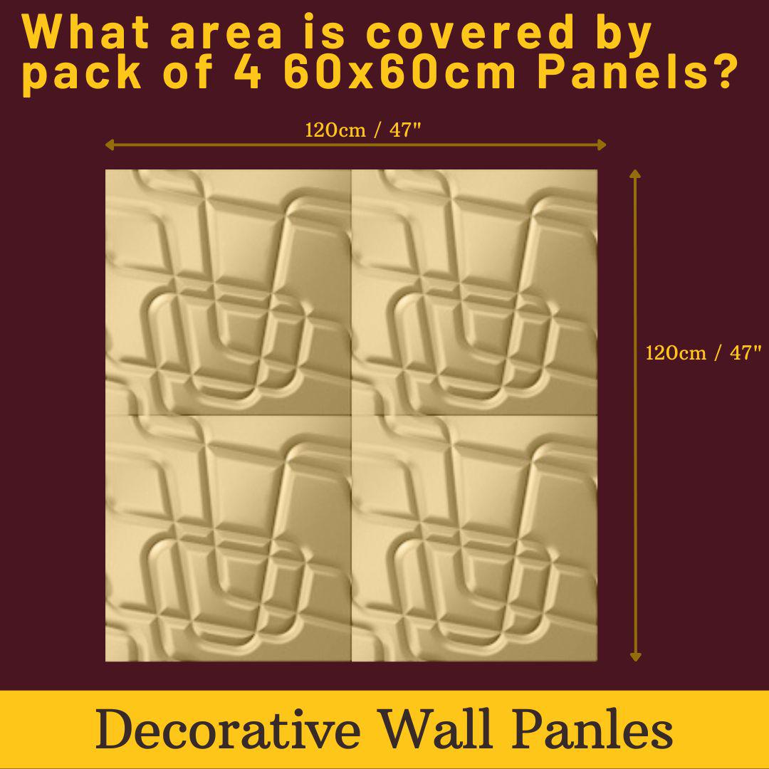 Decorative 3D Textured Feature Wall Panels in Gold Finish with Contemporary Intriguing MAZE Design-Distinct Designs (London) Ltd