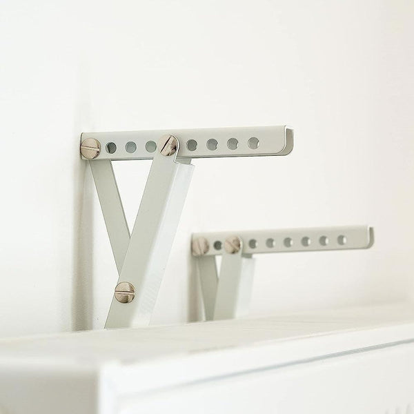 Heavy Duty Radiator Shelf Bracket Drill Free Installation White Metal Height Adjustable Fitting Pk 2-Distinct Designs (London) Ltd