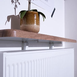 Heavy Duty Radiator Shelf Bracket Drill Free Installation White Metal Height Adjustable Fitting Pk 2-Distinct Designs (London) Ltd