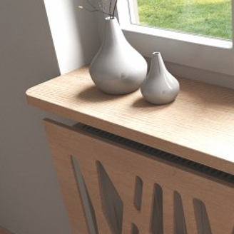 Made to Measure Oak Rounded Radiator Top Shelf Windowsill 1.8cm thickness material-Oak-20x72cm/ 8x28"-Distinct Designs (London) Ltd
