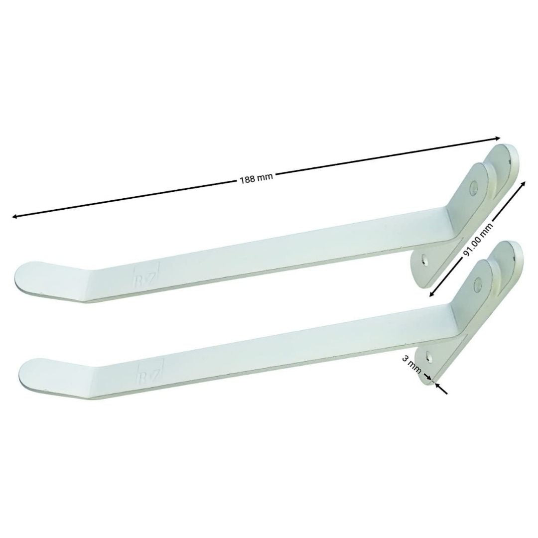 Easy Fit Radiator Shelf Brackets Drill Free Installation White Coated Steel Fitting Pk 2-Distinct Designs (London) Ltd
