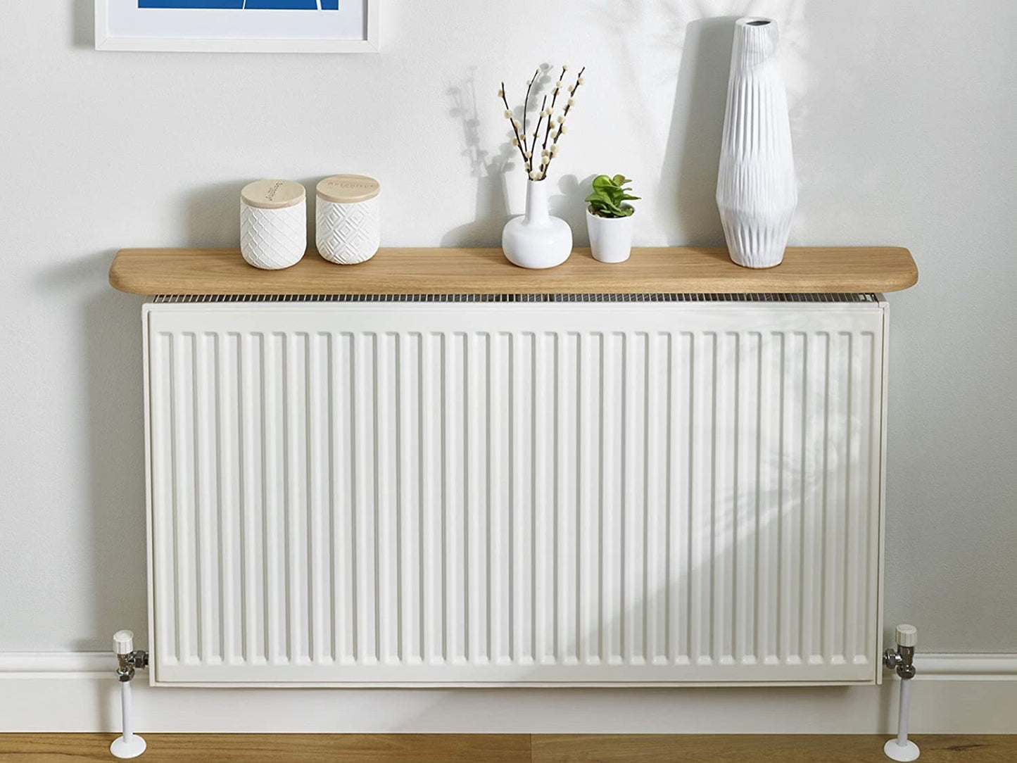 Easy Fit Radiator Shelf Brackets Drill Free Installation White Coated Steel Fitting Pk 2-Distinct Designs (London) Ltd