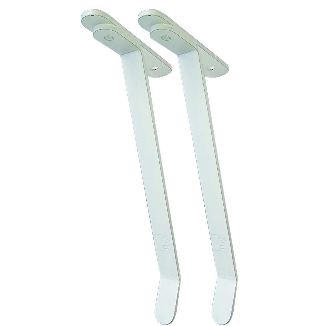 Easy Fit Radiator Shelf Brackets Drill Free Installation White Coated Steel Fitting Pk 2-Pack of 2-Distinct Designs (London) Ltd