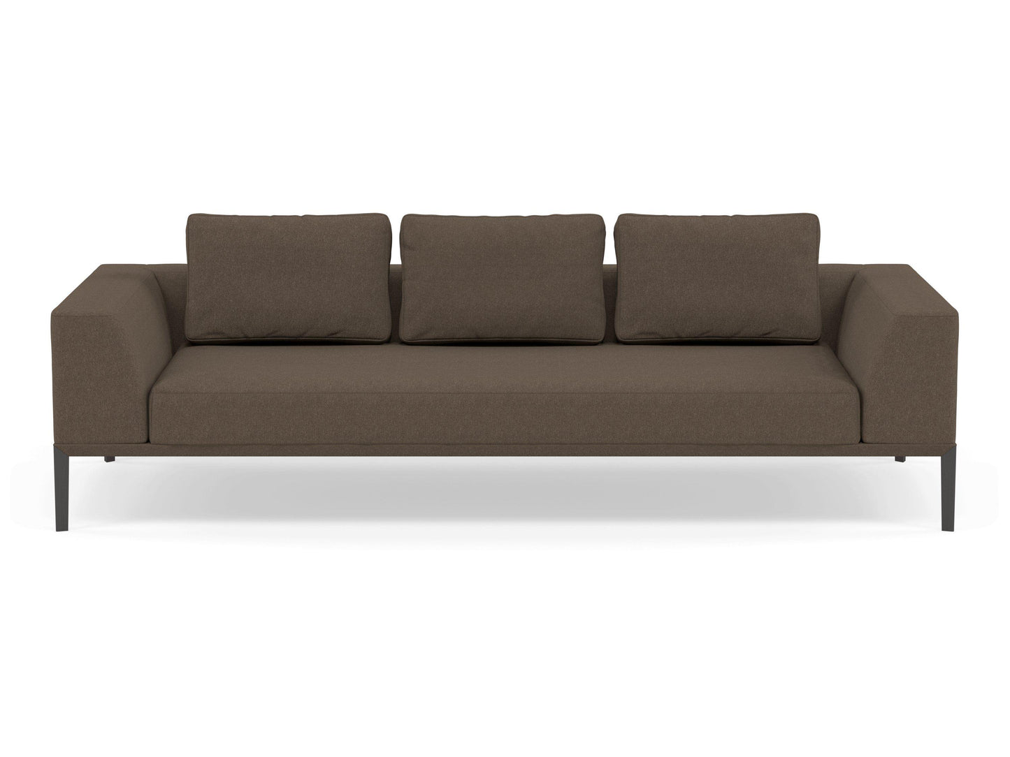 Modern 3 Seater Sofa with 2 Armrests in Coffee Brown-Wenge Oak-Distinct Designs (London) Ltd