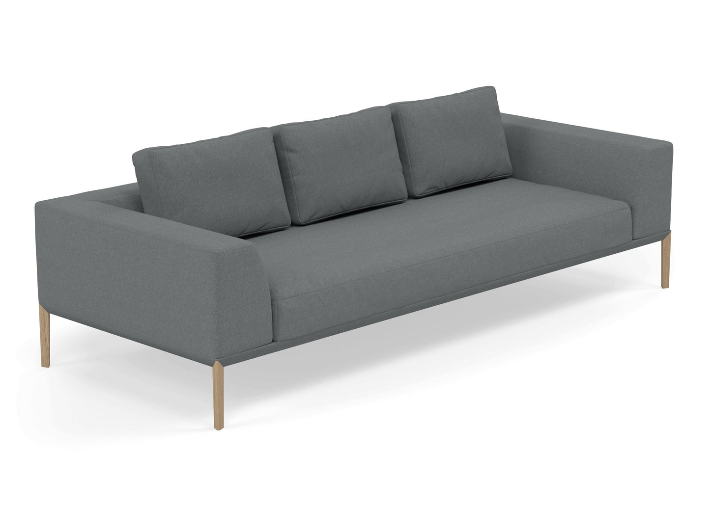 Modern 3 Seater Sofa with 2 Armrests in Sea Spray Blue-Distinct Designs (London) Ltd