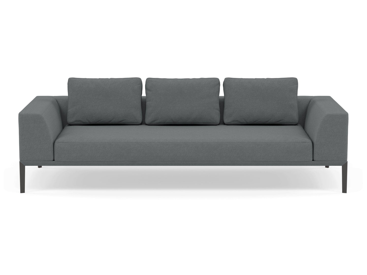 Modern 3 Seater Sofa with 2 Armrests in Sea Spray Blue-Wenge Oak-Distinct Designs (London) Ltd