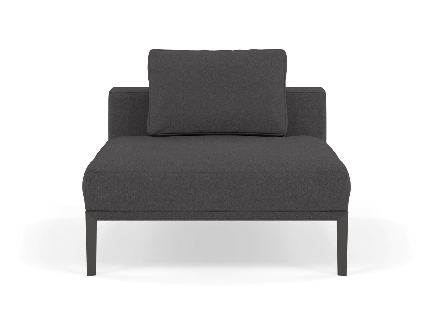 Modern Armchair 1 Seater Sofa without armrests in Slate Grey Fabric-Wenge Oak-Distinct Designs (London) Ltd