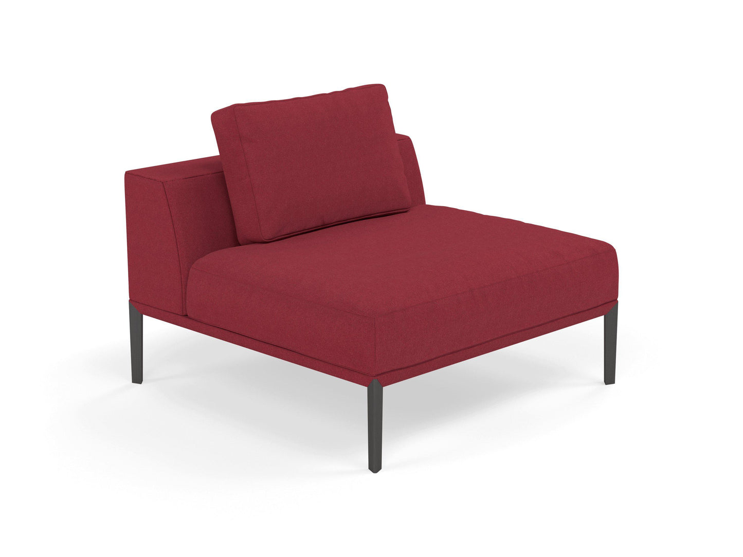 Modern Armchair 1 Seater Sofa without armrests in Rasberry Red FAbric-Distinct Designs (London) Ltd
