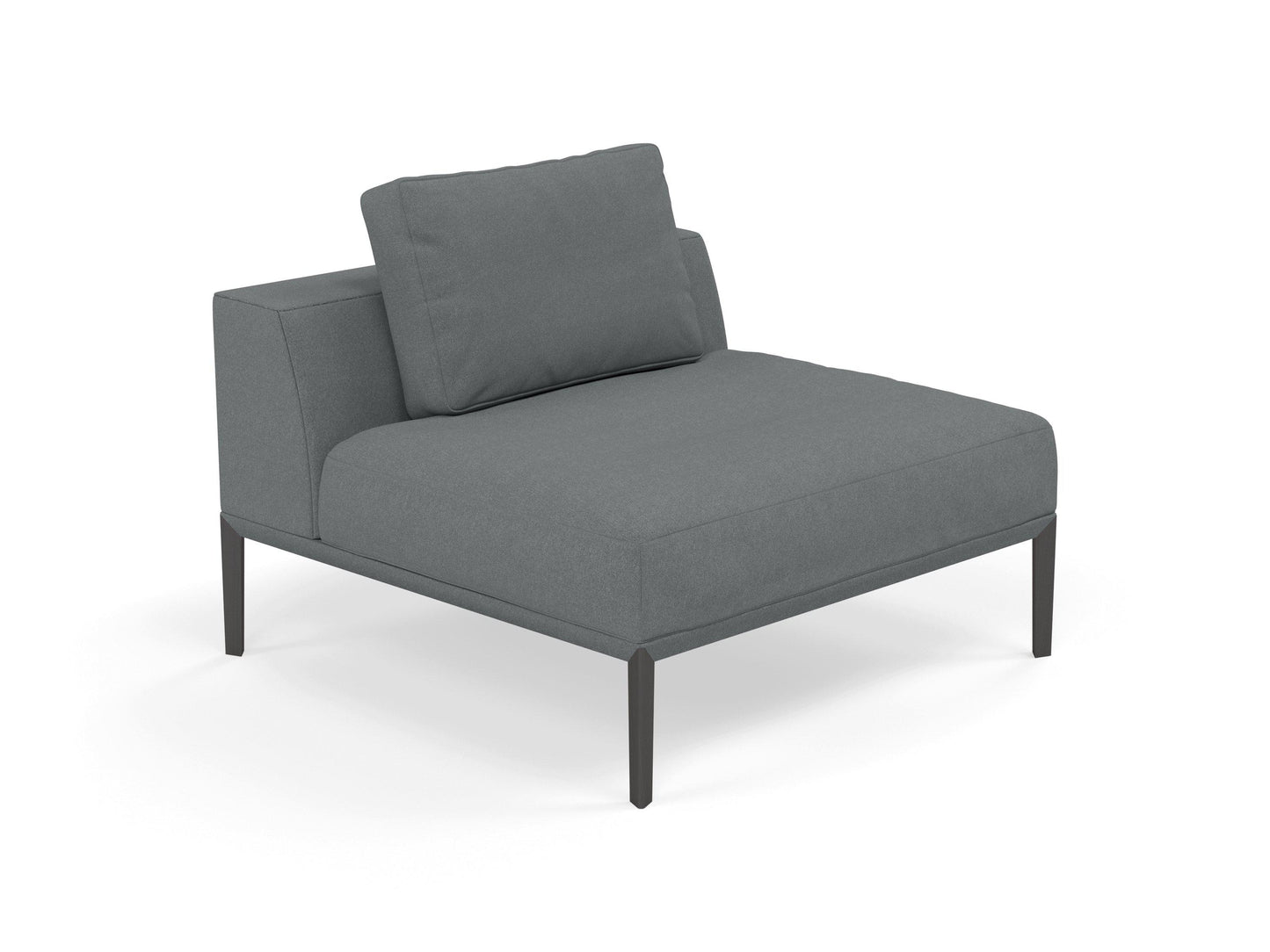 Modern Armchair 1 Seater Sofa without armrests in Sea Spray Blue Fabric-Distinct Designs (London) Ltd